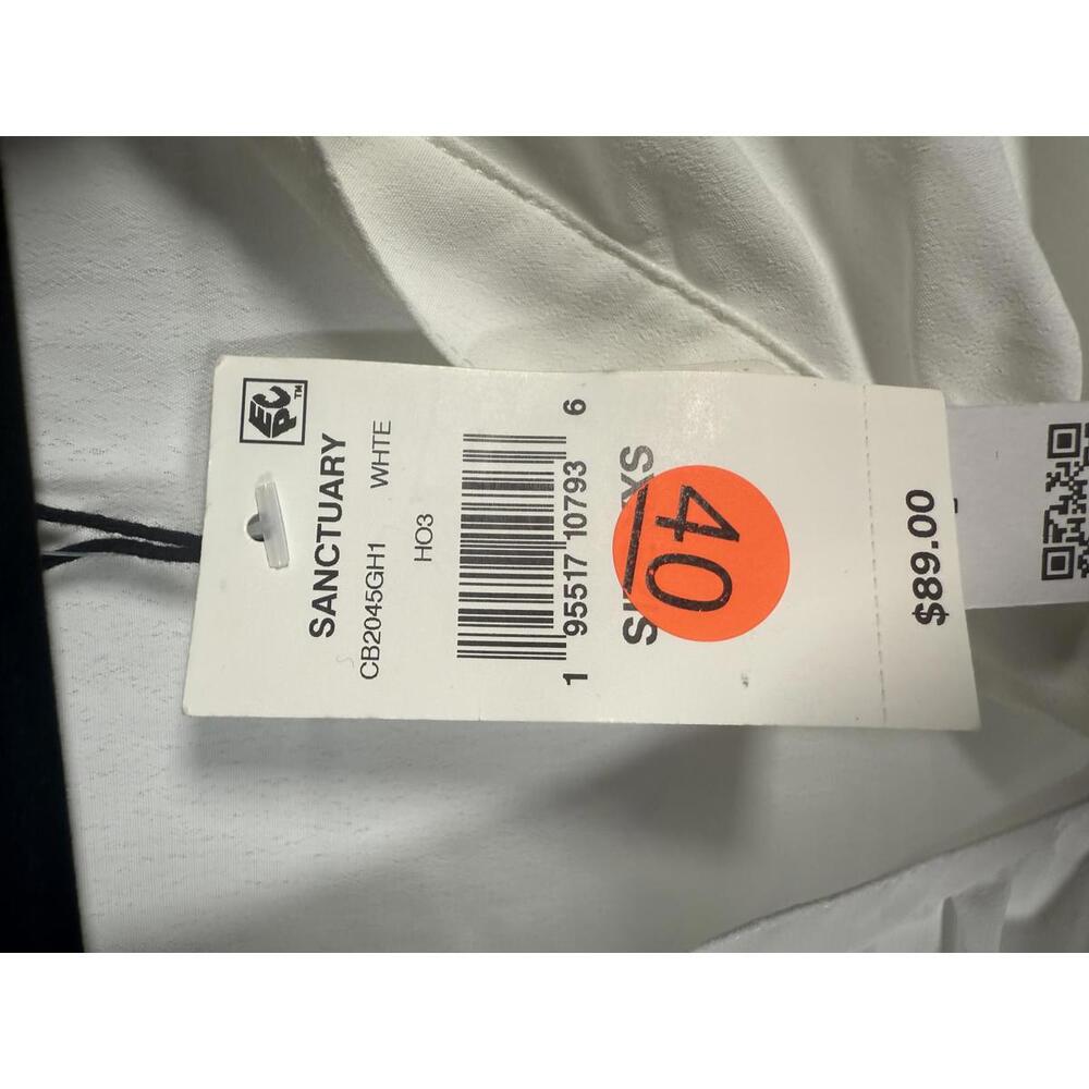 NWT Sanctuary White Ruched Front Long Sleeve Blouse Size XXS - Picture 5 of 5
